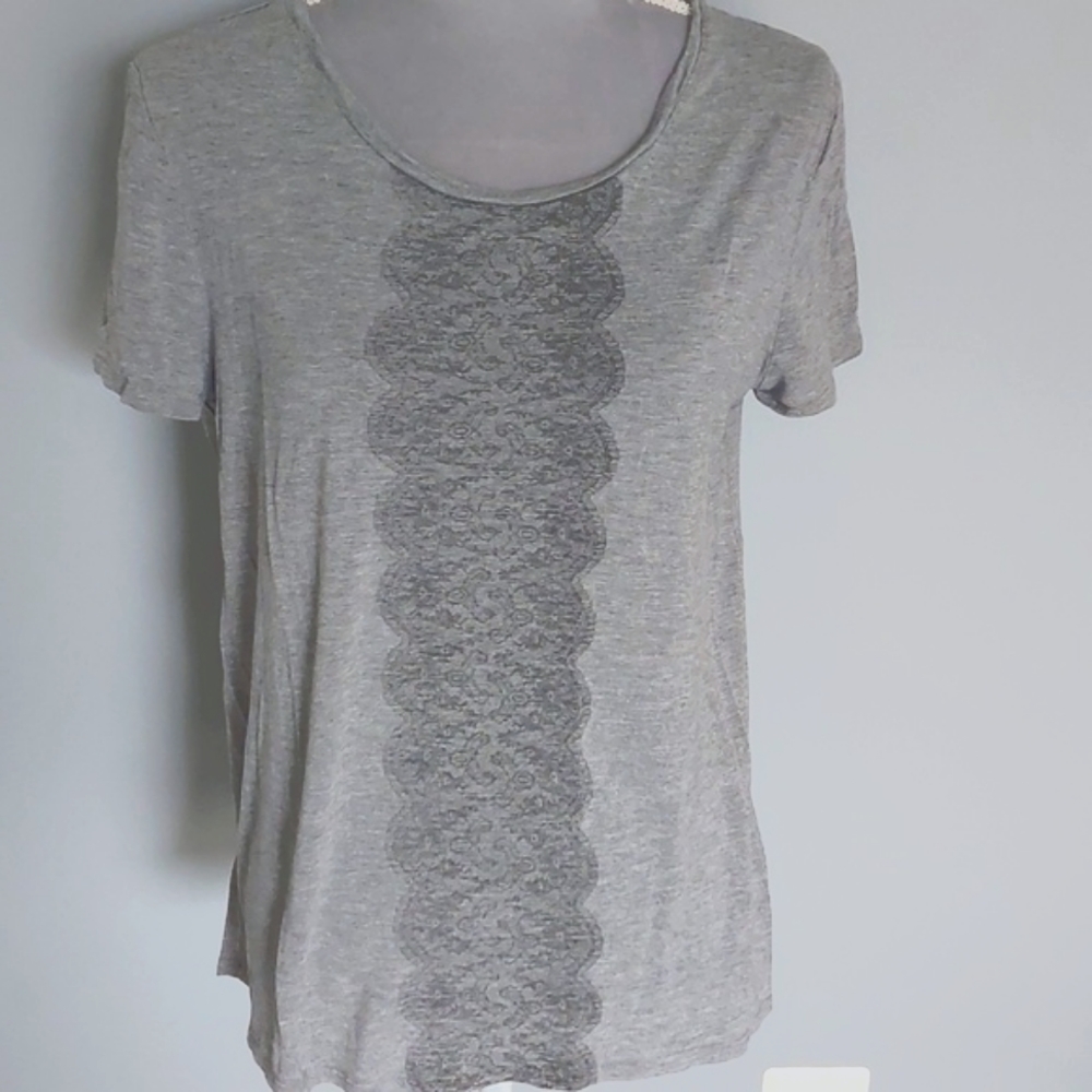 3/$30 Jason Wu for Target gray rayon knit top, lace print., size L